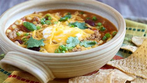 turkey-chili-taco-soup-recipe-easy-soup image