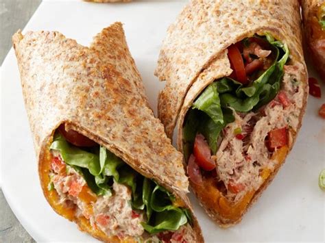 tuna-and-cheddar-wraps-recipe-tuna-salad-recipe-prevention image