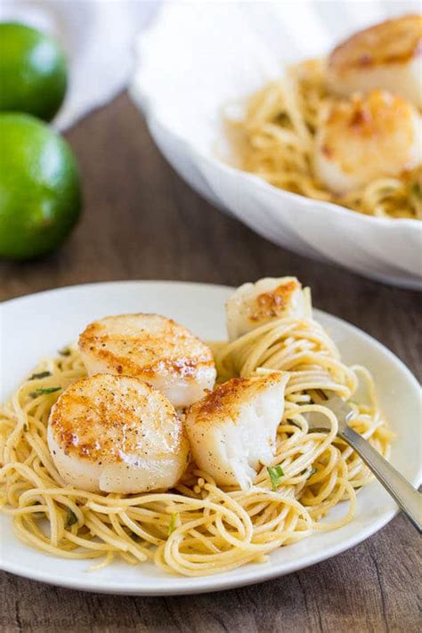 tequila-lime-seared-scallops-pasta-sweet-savory image