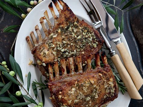garlic-crusted-roast-rack-of-lamb-recipe-food-wine image