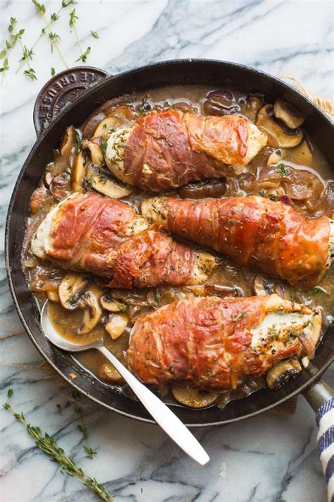 prosciutto-wrapped-chicken-with-mushrooms-a-saucy image