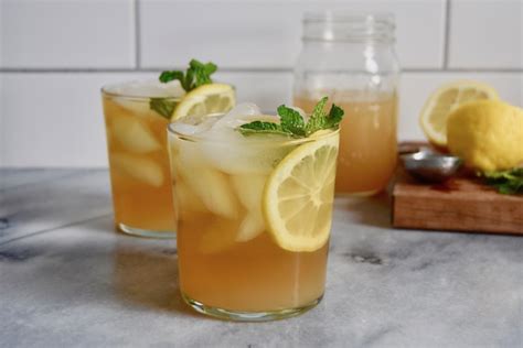 mint-iced-tea-with-lemon-simple-syrup-summer image