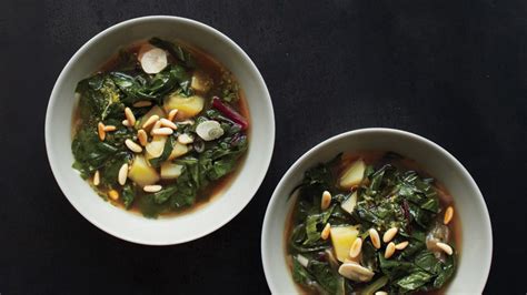 three-greens-soup-with-spinach-gremolata image