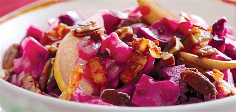 braised-red-cabbage-with-bacon-pears-and-pecan image