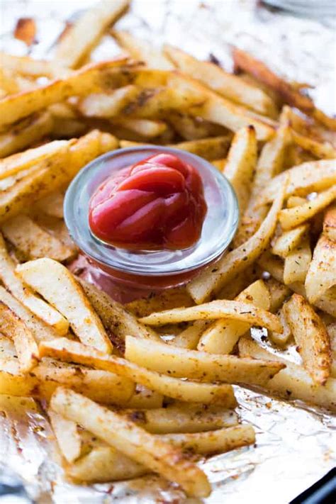 oven-baked-seasoned-french-fries-diethood image