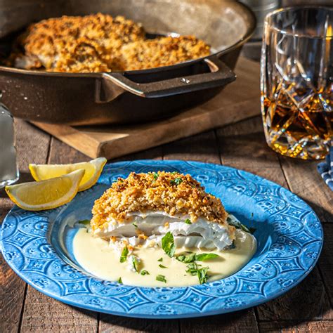 buttery-cracker-crusted-halibut-stargazer-cast-iron image