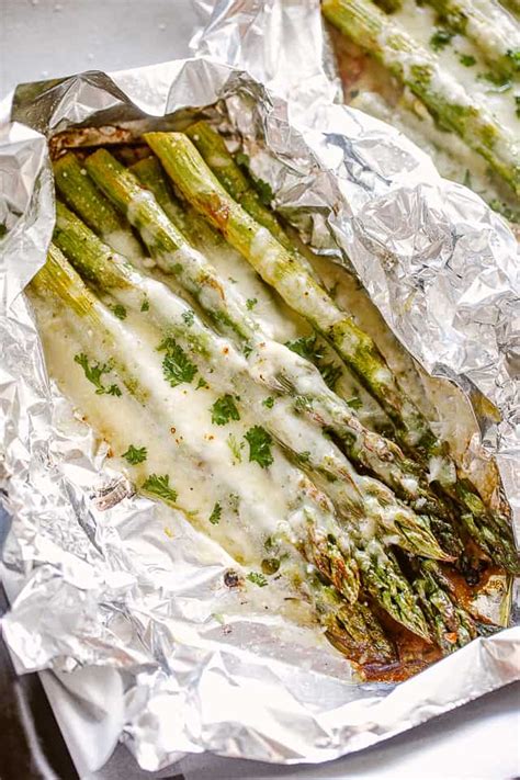 cheesy-grilled-asparagus-in-foil-packs-diethood image