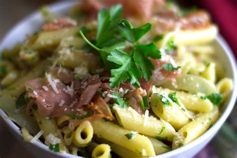 penne-pasta-in-sage-butter-with-prosciutto-cooking image