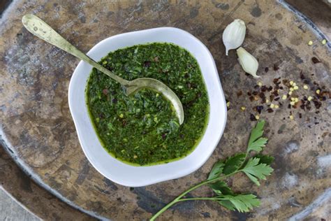 traditional-argentinian-chimichurri-sauce-with-parsley image