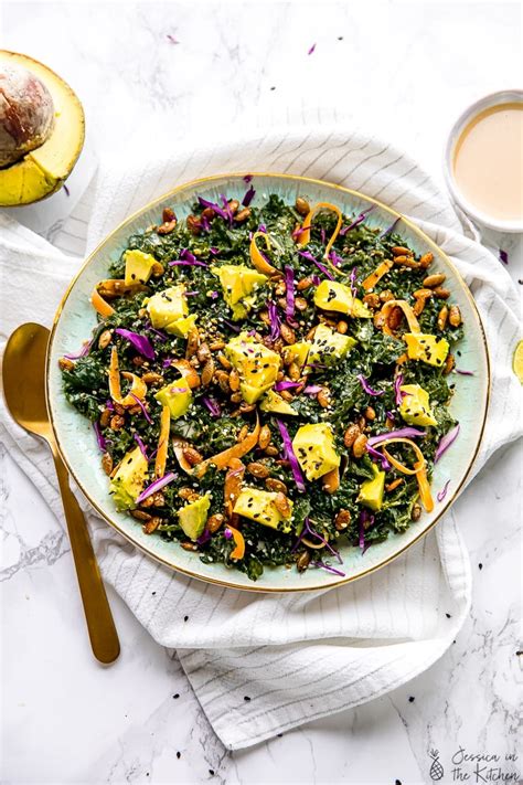 the-best-kale-salad-with-sesame-tahini-dressing image