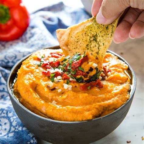 easy-roasted-red-pepper-hummus-the-busy-baker image
