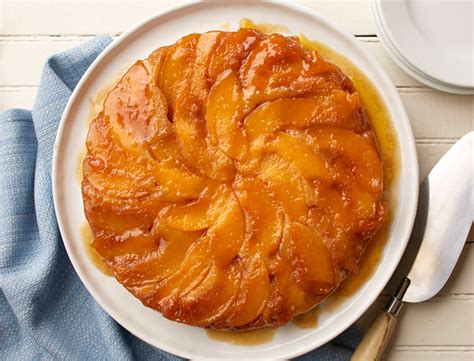ginger-peach-upside-down-cake-recipe-land-olakes image