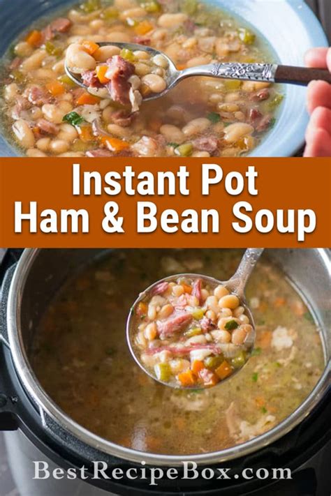 instant-pot-ham-and-bean-soup-in-pressure-cooker image