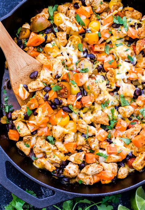 mexican-chicken-sweet-potato-and-black-bean-skillet image