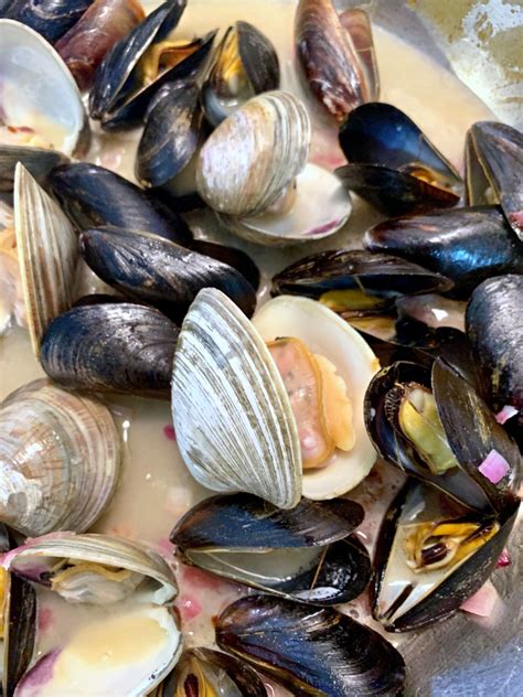 mussels-and-clams-in-a-garlic-butter-white-wine-sauce image