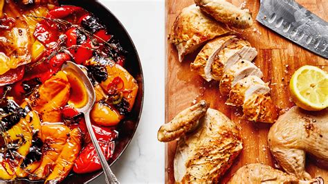 this-roast-chicken-with-bell-peppers-is-a-twofer-main-and image