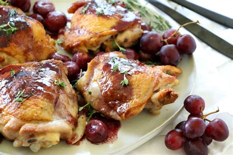 chicken-thighs-with-roasted-grape-red-wine-sauce image