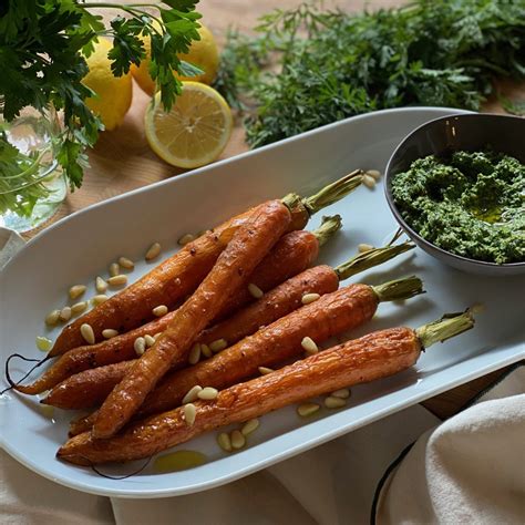 carrot-top-pesto-with-roasted-carrots-pesto-and image