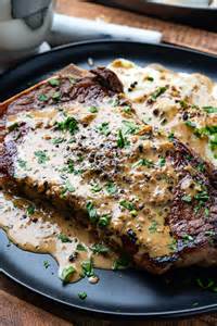 pan-seared-steak-in-creamy-peppercorn-sauce-closet-cooking image