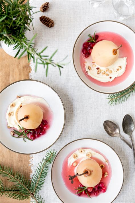 cranberry-poached-pears-with-mascarpone-foolproof image