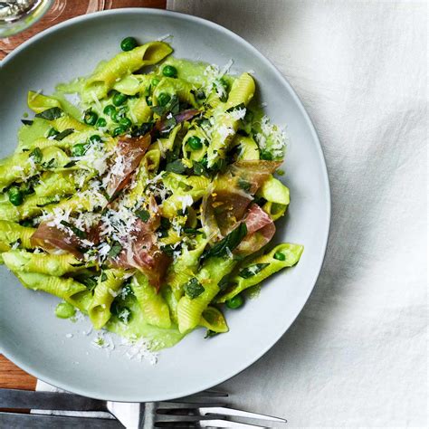 garganelli-with-speck-peas-and-scallion-cream image