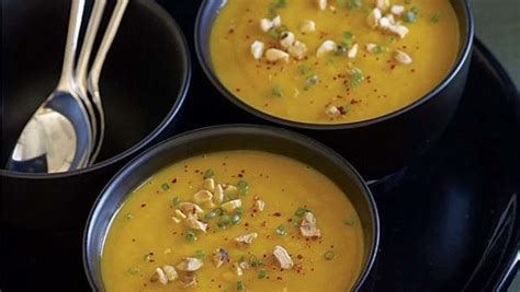 roasted-hubbard-squash-soup-with-hazelnuts-chives image