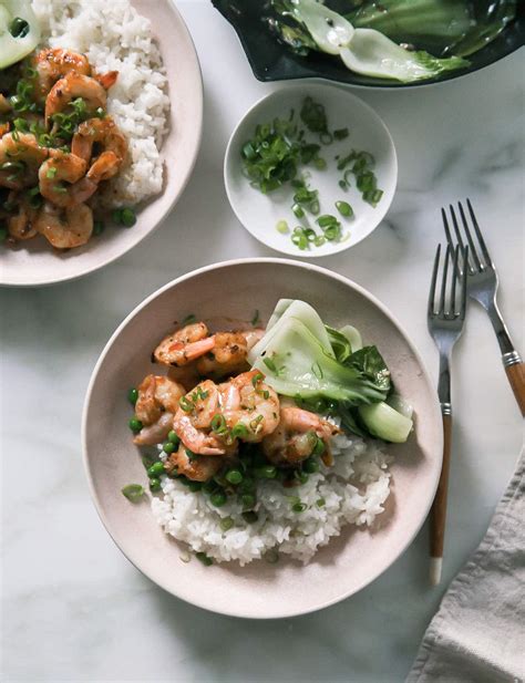 ginger-shrimp-stir-fry-with-garlic-bok-choy-a-cozy image