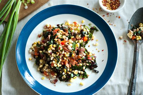 sauted-corn-greens-bacon-and-scallions-dining image