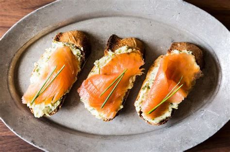 smoked-salmon-on-mustard-chive-and-dill-butter image