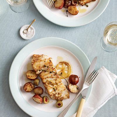 roasted-cod-with-olives-and-lemon-recipe-country-living image