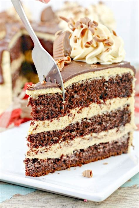 reeses-cake-with-peanut-butter-frosting-baking image