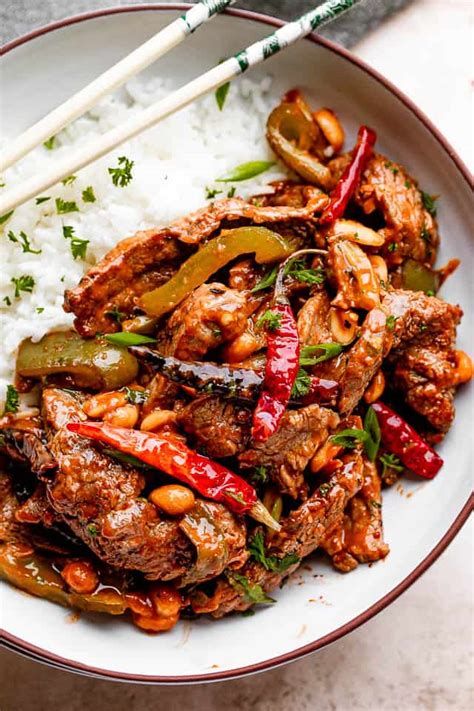 easy-kung-pao-beef-recipe-diethood image