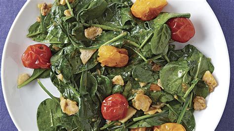 wilted-spinach-salad-with-burst-tomato-vinaigrette image