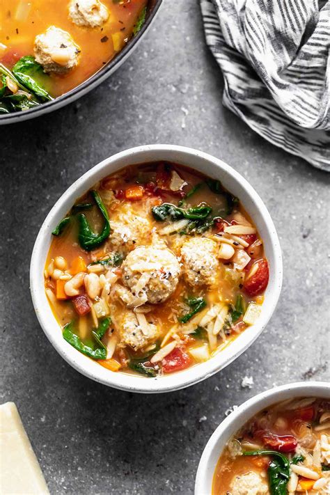 italian-minestrone-soup-with-chicken-meatballs-cooking image