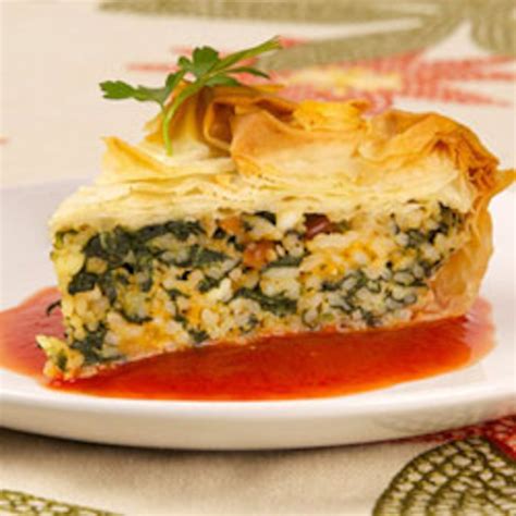 spinach-and-rice-phyllo-pie-canadian-living image