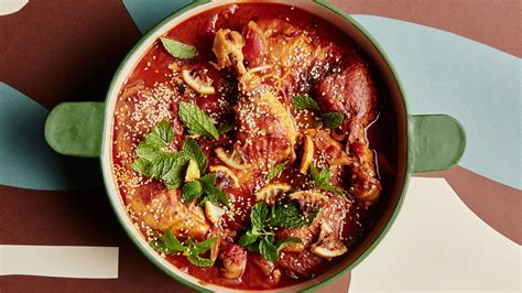 chicken-and-tomato-stew-with-caramelized-lemon-bon image