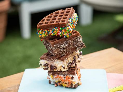 waffle-brownie-ice-cream-sandwiches-4-ways-food image