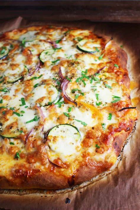 veggie-pizza-recipe-with-homemade-crust-our-happy image