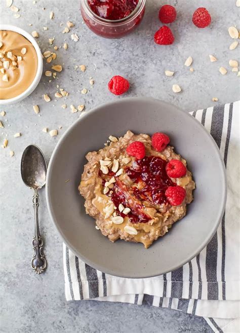 healthy-peanut-butter-jelly-oatmeal-recipe-easy image