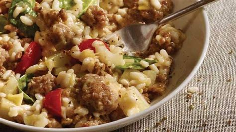 sausage-risotto-with-spinach-and-tomatoes-jimmy-dean image