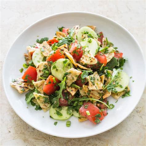 fattoush-pita-bread-salad-with-tomatoes-and-cucumber image