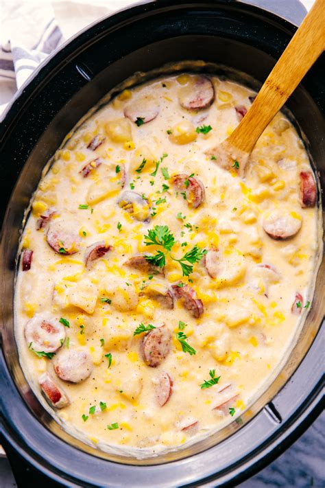 slow-cooker-creamy-sausage-and-potato-soup-the image