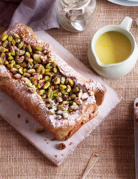 pistachio-cake-with-creme-anglaise-sainsburys image