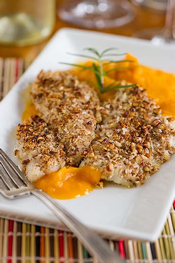 pecan-crusted-haddock-over-pured-butternut-squash image