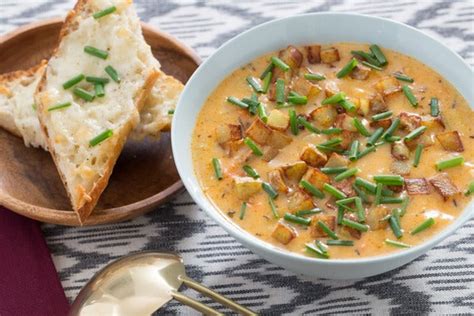 potato-leek-chowder-with-cheddar-cheese-toast image