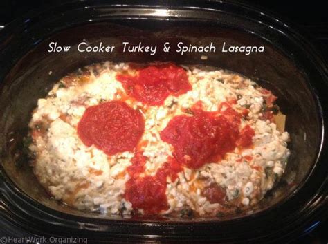 slow-cooker-turkey-spinach-lasagna image