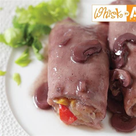 vegetable-stuffed-veal-cutlets-in-wine-reduction-sauce image