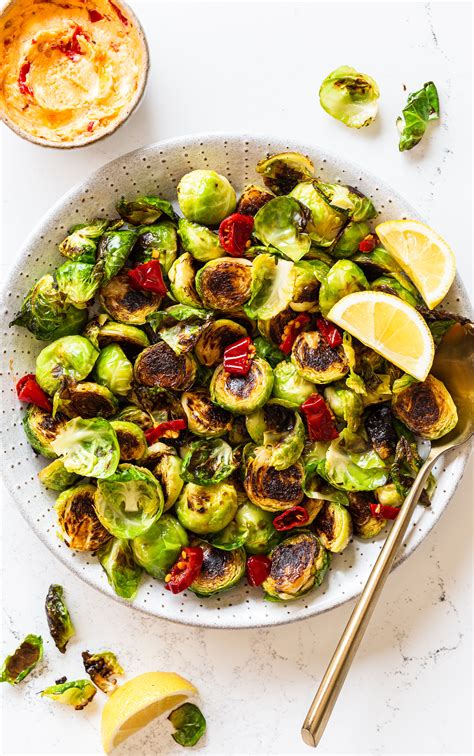 calabrian-chili-butter-roasted-brussels-sprouts-the image