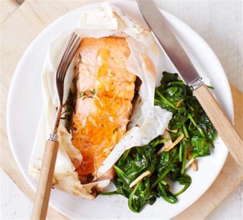 honey-lemon-trout-with-wilted-spinach-recipe-bbc image