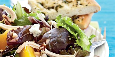 roast-chicken-salad-with-peaches-goat-cheese-and-pecans image